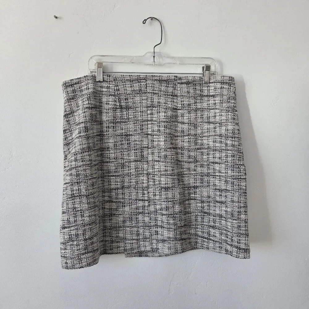 Maurices Tweed Mini Skirt Gray Preppy Twee Old Money Quiet Luxury Classic XL